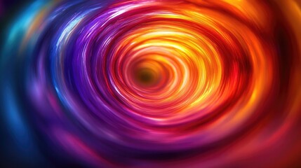 Abstract swirl of vibrant colors, featuring shades of yellow, orange, red, blue, and purple.