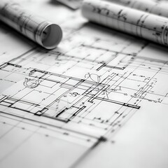 Large housing project blueprint construction floor design technical plans