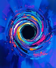 Cosmic Vortex: Swirling Black Hole in Deep Space