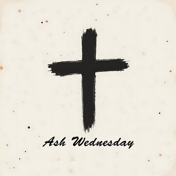 Ash Wednesday Cross Design Simple Religious Art Print