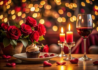 Romantic Candlelit Dinner Valentine's Day Low Light Photo