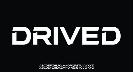 Drived, Abstract technology science alphabet lowercase font. digital space typography vector illustration design