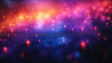 Festive bokeh lights; dark, glittering background