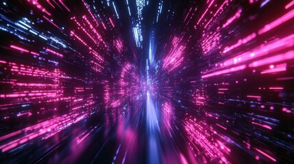 Obraz premium Abstract cyber space environment background. Digital particles grid virtual reality. Graphic concept for your design