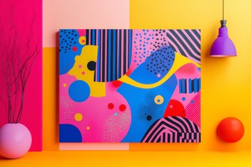 Colorful Abstract Art Piece with Bold Shapes and Patterns