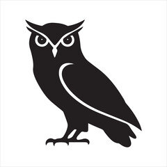 Silhouette of an owl, perfect for graphic design.