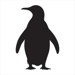 Simple Silhouette of a Penguin Against a Light Background