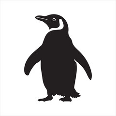 Simple Black and White Silhouette of a Penguin