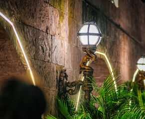 Night lamps in the The Esplanade, Manila.
