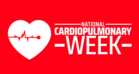 National Cardiopulmonary Week background banner or poster design template. observed every year in February. Holiday concept. Use to any Template, card, poster, placard, template.