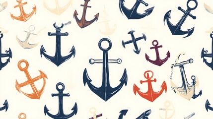 Colorful Collection of Various Anchors Artistic Illustrations
