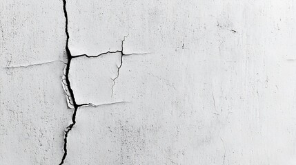 Obraz premium Cracked white painted wall texture.