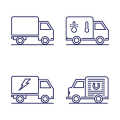 Unique Delivery Truck Icons Delivery Accessories Exclusive Icons Gift for Driver Trucking Icons Set