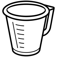 Measuring Cup Outline for Modern Illustrations