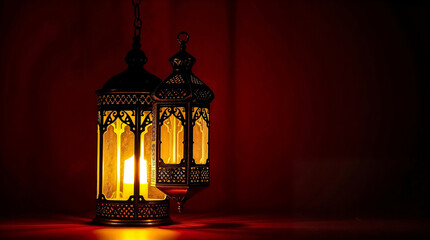 A Ramadan lantern, isolated on a transparent background, Ramadan Mubarak.