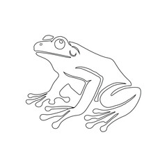 Frog Line Art Illustration Vector With White Background.