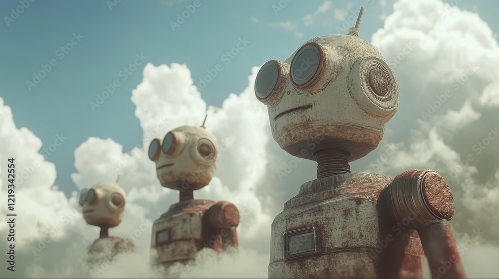 Poster robots with cloud computing technology, generative ai