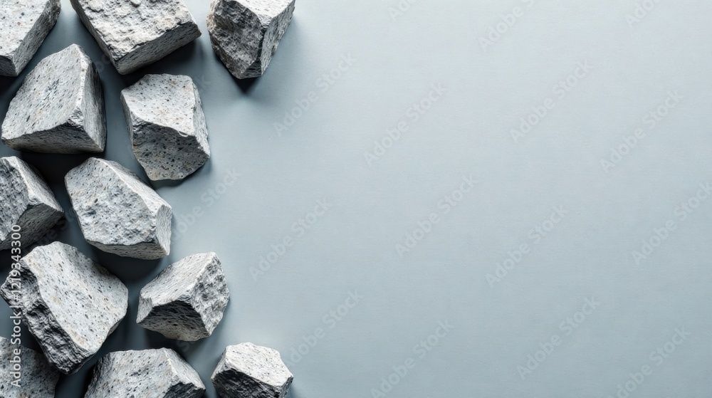 Aufkleber a serene arrangement of rough-hewn stones against a muted backdrop provides ample space for text or 