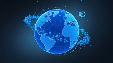 Fototapeta premium Global Network Business Concept with World Globe and Satellite for business promotion