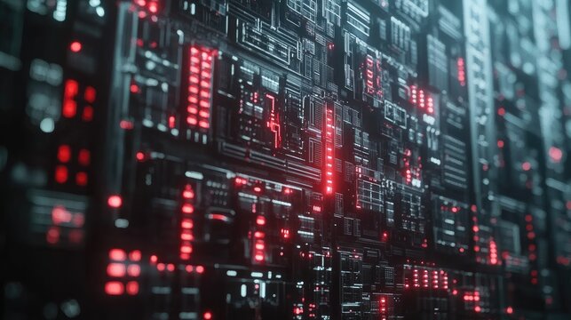 A corridor in a modern data center, lined with sleek server racks on either side.