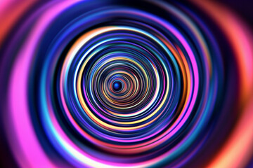 Vibrant swirling colors create a mesmerizing tunnel effect with intricate patterns and depth