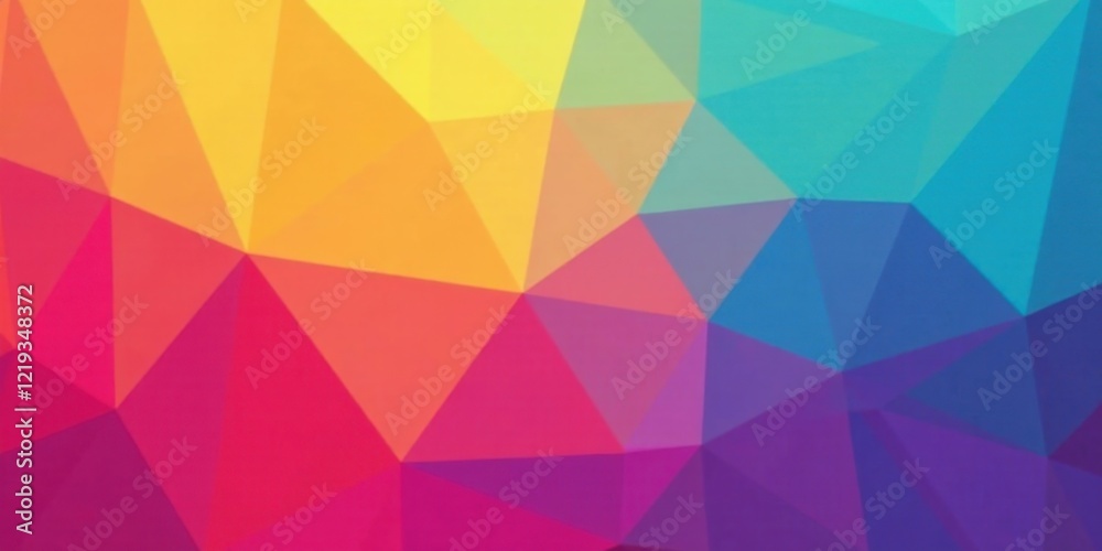 Poster Abstract Colorful Low-Poly Geometric Background Design Featuring Vibrant Hues and Triangular Shapes