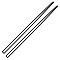 Minimalist Chopsticks Line Art Vector Design