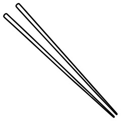 Minimalist Chopsticks Line Art Vector Design