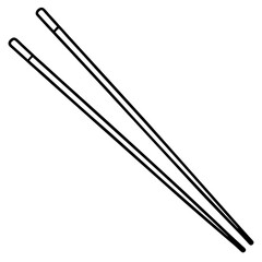 Minimalist Chopsticks Line Art Vector Design