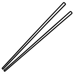 Minimalist Chopsticks Line Art Vector Design