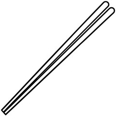 Minimalist Chopsticks Line Art Vector Design