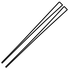Minimalist Chopsticks Line Art Vector Design