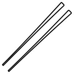 Minimalist Chopsticks Line Art Vector Design