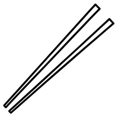 Minimalist Chopsticks Line Art Vector Design
