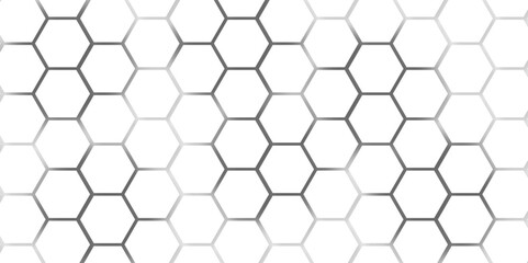 Abstract seamless honeycomb hexagon background. Geometric texture white gray pattern design.

