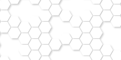 Abstract seamless honeycomb hexagon background. Geometric texture white gray pattern design.

