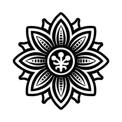 Ashanti flower tattoo icon in glyph style