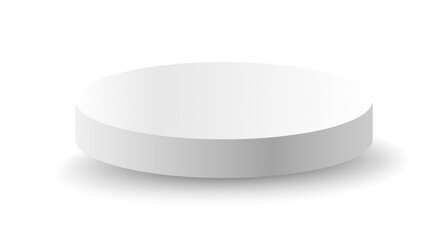 White podium circle 3d Empty stage, product platform, Isolate transparent background