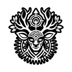 Fototapeta premium A glyph style icon depicting forest spirit portrait