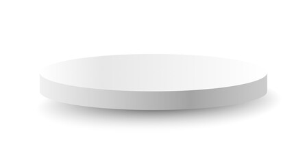 White podium circle 3d Empty stage, product platform, Isolate transparent background