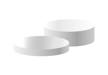 White podium circle 3d Empty stage, product platform, Isolate transparent background