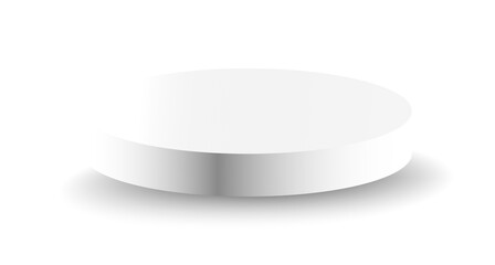 White podium circle 3d Empty stage, product platform, Isolate transparent background