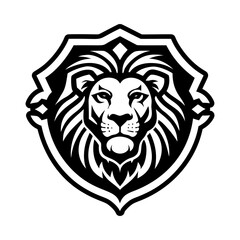 Obraz premium Lion crest icon in glyph style