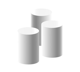 White podium circle 3d Empty stage, product platform, Isolate transparent background