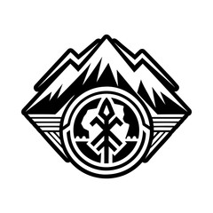 Glyph icon depicting mountain peaks symbol