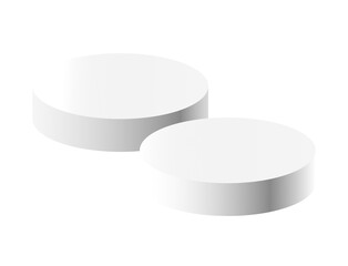 White podium circle 3d Empty stage, product platform, Isolate transparent background