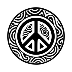 Peace swirl icon in glyph style