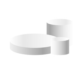 White podium circle 3d Empty stage, product platform, Isolate transparent background