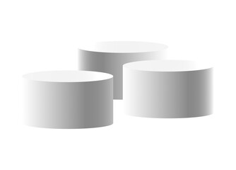 White podium circle 3d Empty stage, product platform, Isolate transparent background