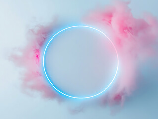 Circle with smoke presentation banner illustration